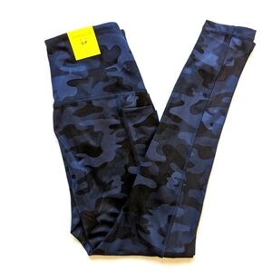 DANSKIN dark blue camouflage high rise leggings size Small